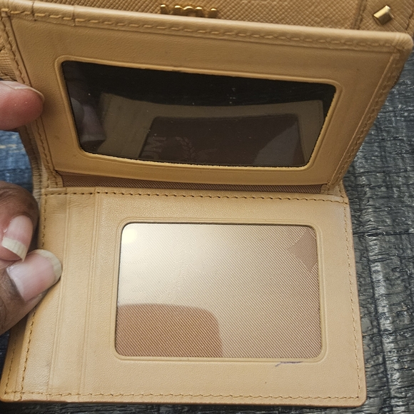 MCM Tan Studded Leather Trifold Wallet - Picture 8 of 10